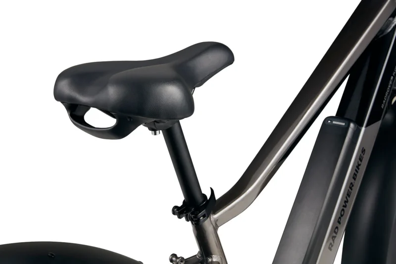 RadRover 6 Plus Premium Saddle Wide ergonomic saddle on the RadRover 6 Plus electric fat tire bike