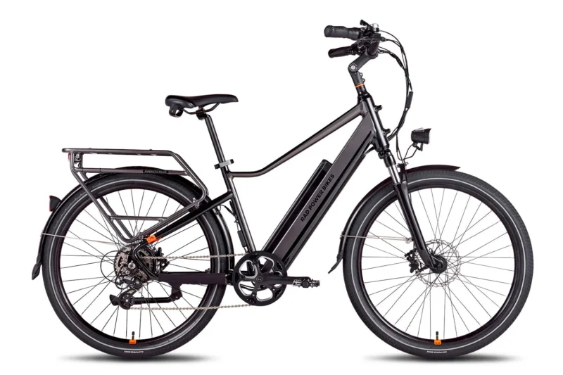 Buy RadCity 5 Plus Electric Commuter Bike | RideNova EV RadCity 5 Plus electric commuter bike with 750W motor, integrated rear rack, and removable battery