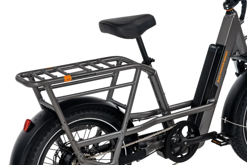 Heavy-duty cargo platform on the RadRunner 3 Plus electric utility bike