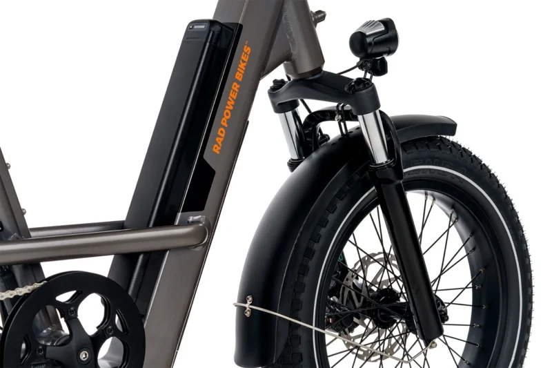 Battery charging input port on the RadRunner 3 Plus electric bike
