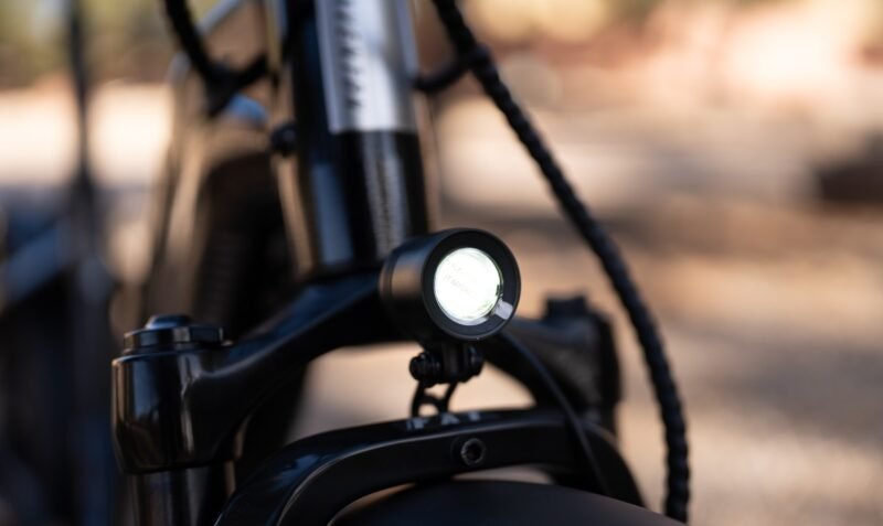 Integrated LED headlight on the Aventon Sinch.2.5 folding electric bike