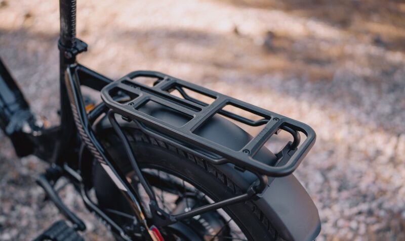 Integrated rear cargo rack on the Aventon Sinch.2.5 folding e-bike