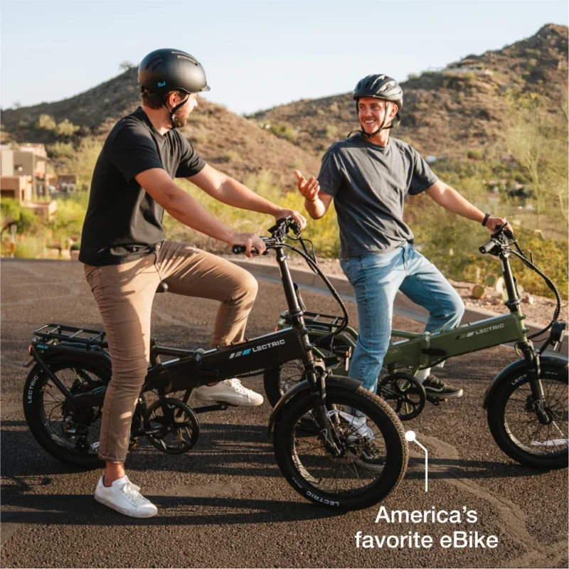Lectric XP4 electric bike showing its quick folding frame mechanism