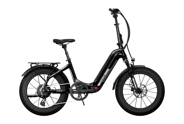 Black Aventon Sinch.2.5 folding electric bike with fat tires and removable battery