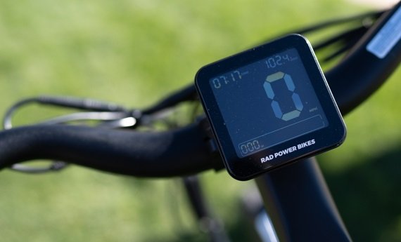 LCD control display on the RadCity 5 Plus Step-Thru electric commuter bike