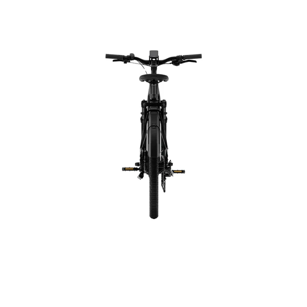 Aventon Level.3 Front Profile Front view of the Aventon Level.3 electric bike with integrated LED headlight