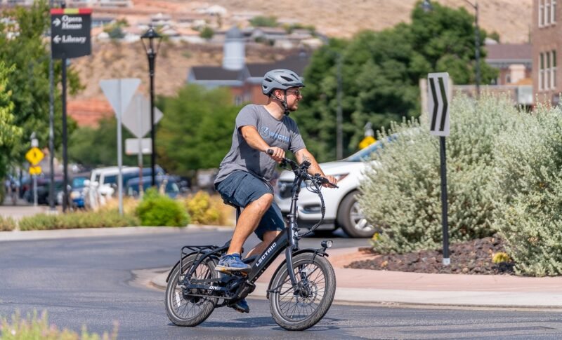Lectric ONE electric bike during an evening commute