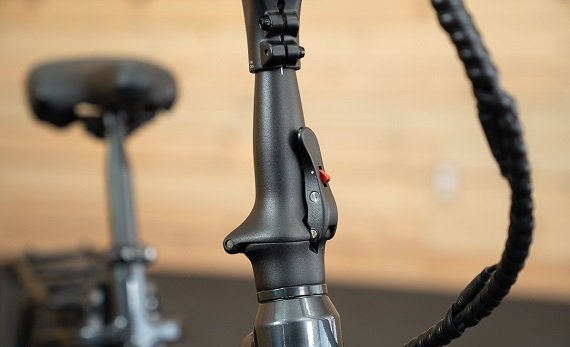 Comfortable ergonomic saddle on the Lectric ONE electric bike