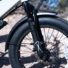 Front suspension fork on the Lectric XP4.