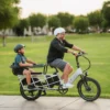 Family riding the Lectric XPedition 2.0 cargo electric bike