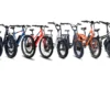RadRover 6 Plus Collection | RideNova EV Multiple RadRover 6 Plus fat tire electric bikes lined up outdoors showcasing different color options