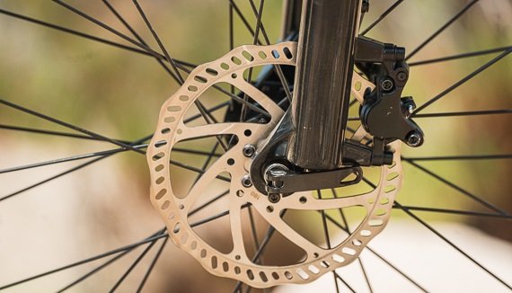 RadRover 6 Plus Front Brake Rotor Front hydraulic brake rotor on the RadRover 6 Plus electric bike