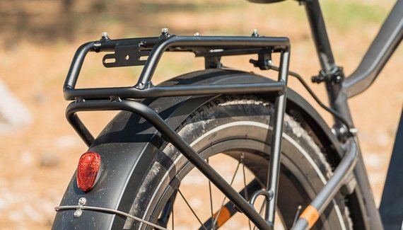 RadRover 6 Plus Rear Rack Integrated rear cargo rack on the RadRover 6 Plus electric bike