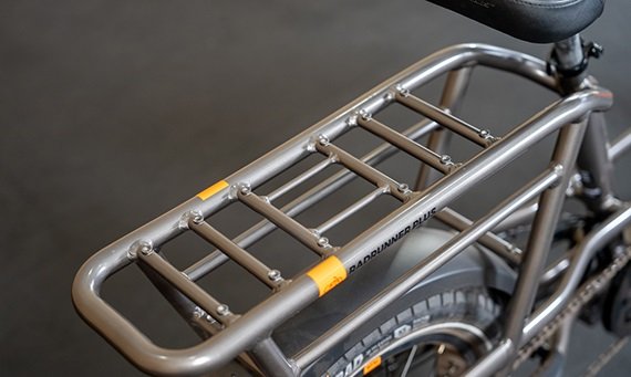 Integrated rear cargo rack on the RadRunner 3 Plus utility electric bike