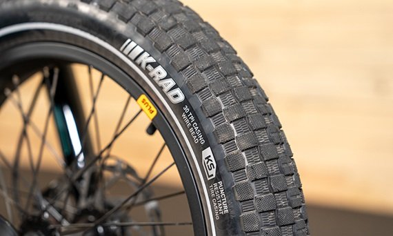 All-terrain tire tread on the RadRunner 3 Plus utility electric bike