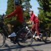 RadCity 5 Plus Step-Thru electric commuter bike displayed in a modern lifestyle setting