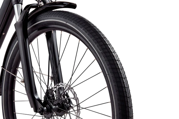 Puncture-resistant commuter tires on the RadCity 5 Plus