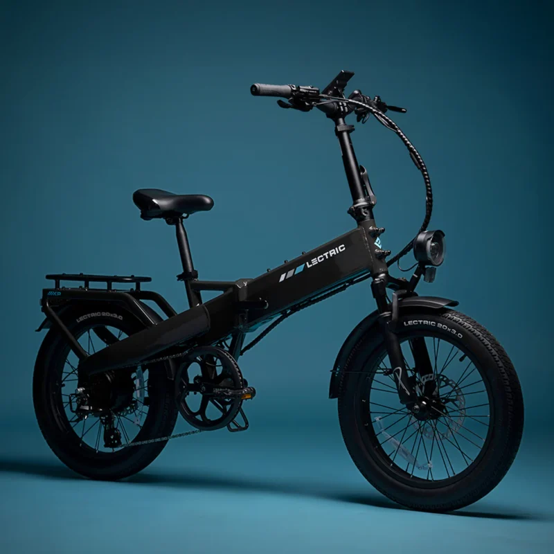 Rear view of the Lectric XP4 electric bike with integrated cargo rack