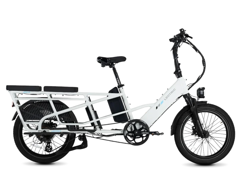 Side profile of the Lectric XPedition 2.0 electric cargo bike