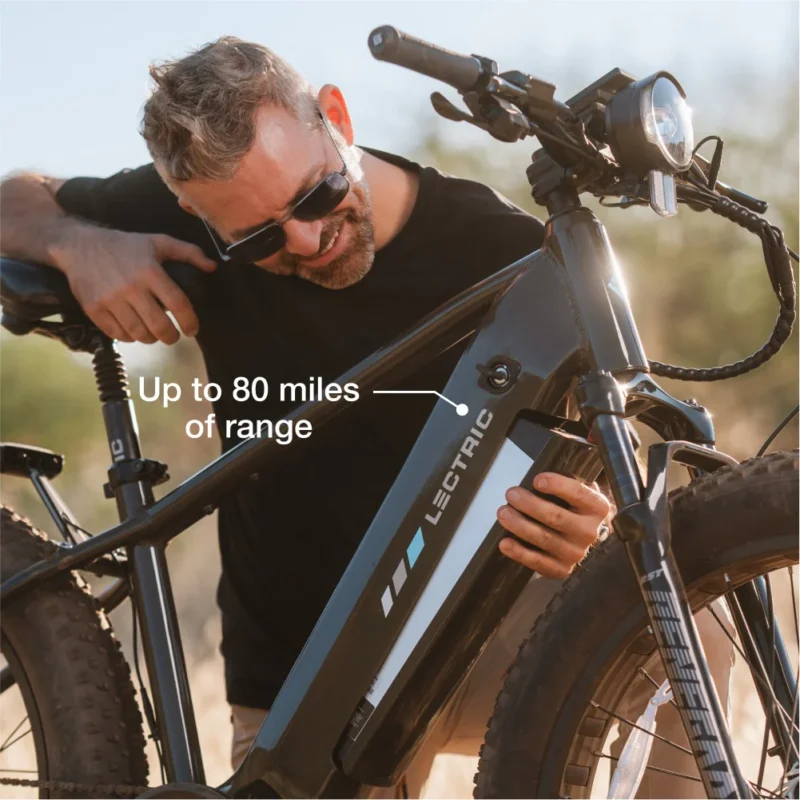Removable battery on the Lectric XPeak 2.0 electric bike
