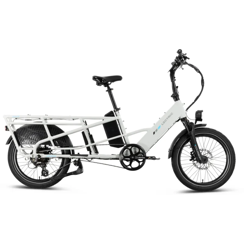 Rear cargo rack on the Lectric XPedition 2.0 electric cargo bike
