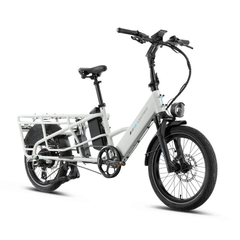 Lectric XPedition 2.0 cargo e-bike for families with spacious rear cargo platform and long-range battery