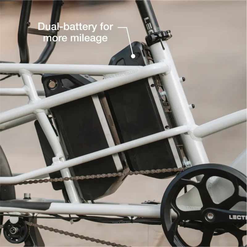 Optional dual battery system on the Lectric XPedition 2.0 electric bike