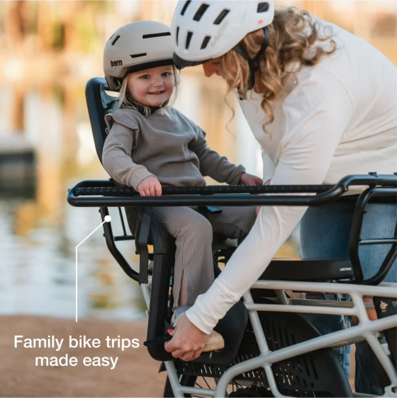 Comfort saddle on the Lectric XPedition 2.0 electric cargo bike
