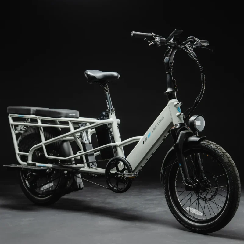 Close-up of the extended cargo frame on the Lectric XPedition 2.0