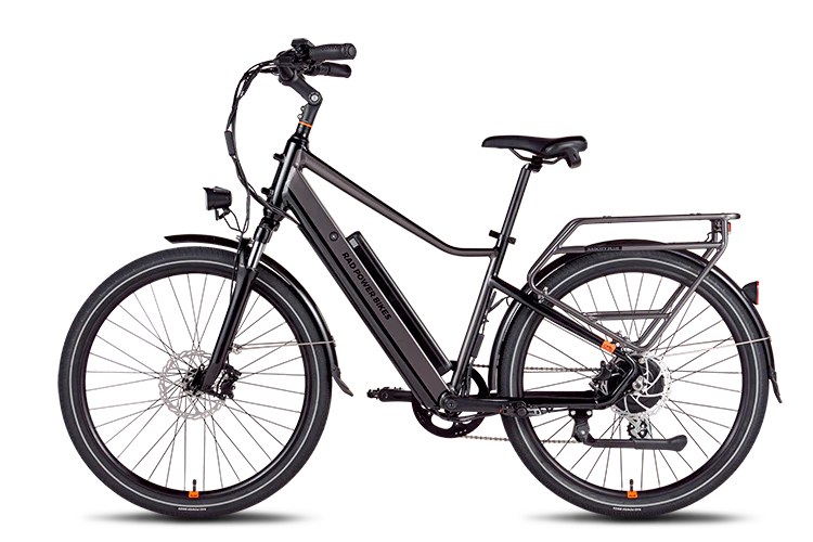 Integrated rear cargo rack on the RadCity 5 Plus electric bike