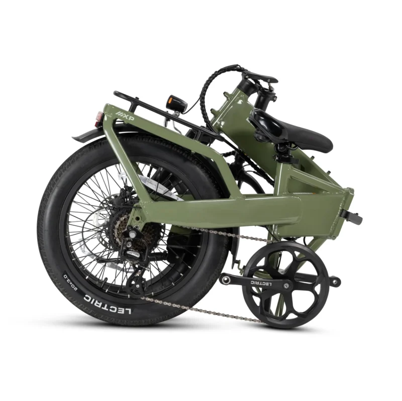 Folded Lectric XP4 electric bike ready for travel in a car or RV