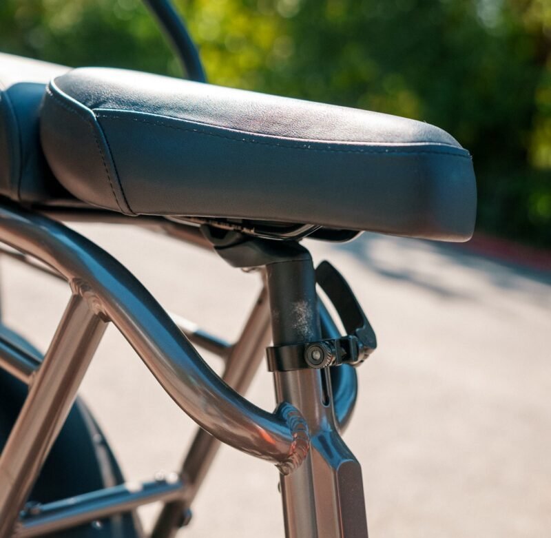 Comfort saddle on the RadRunner 3 Plus utility electric bike