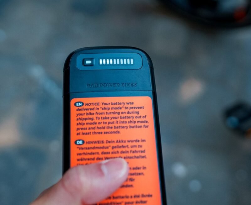 Removable battery on the RadRunner 3 Plus