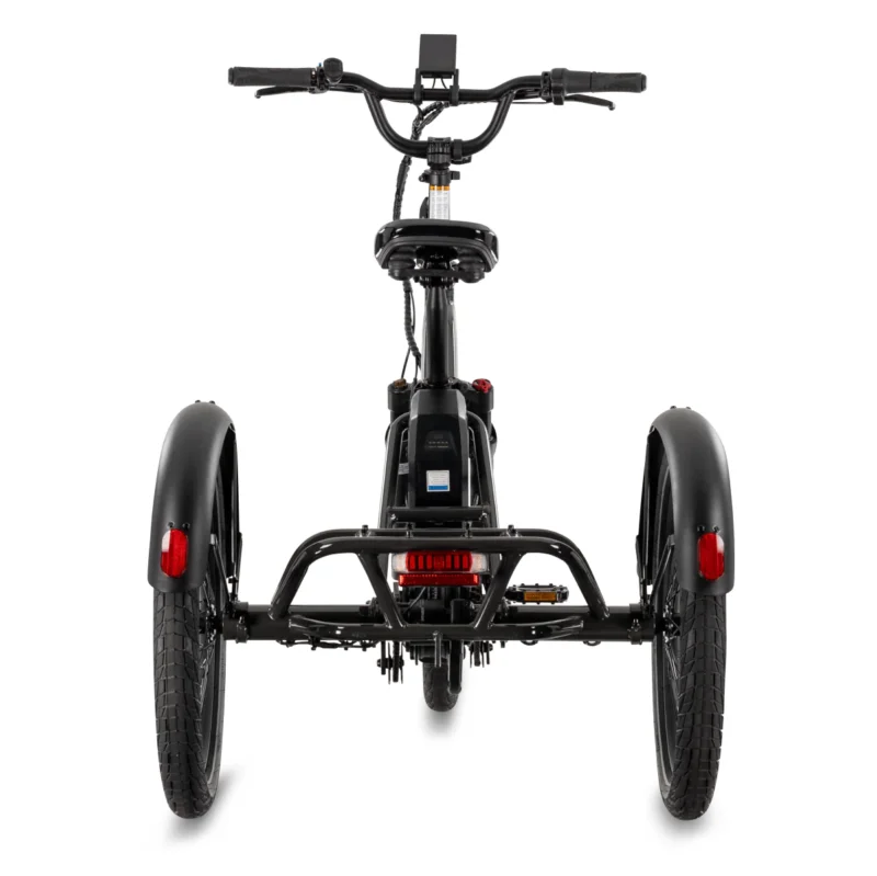 Comfortable saddle on the Lectric XP Trike electric tricycle for long-distance riding