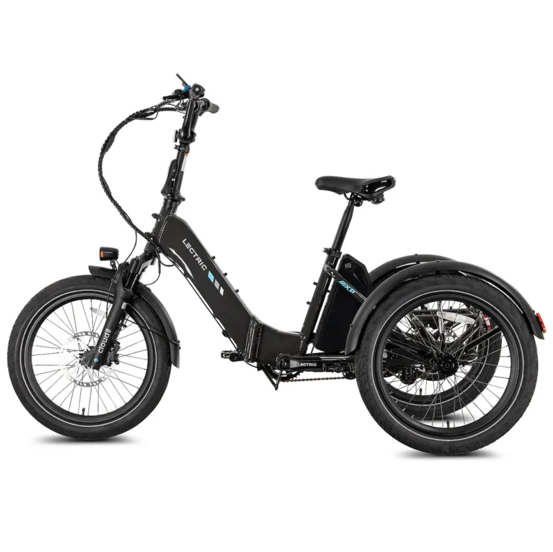 Removable battery installed on the Lectric XP Trike electric tricycle