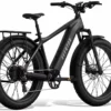 Aventon Aventure.3 Stealth fat tire electric bike riding off-road through rugged terrain