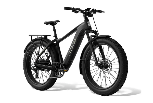 Front view of the Aventon Aventure.3 Stealth fat tire electric bike