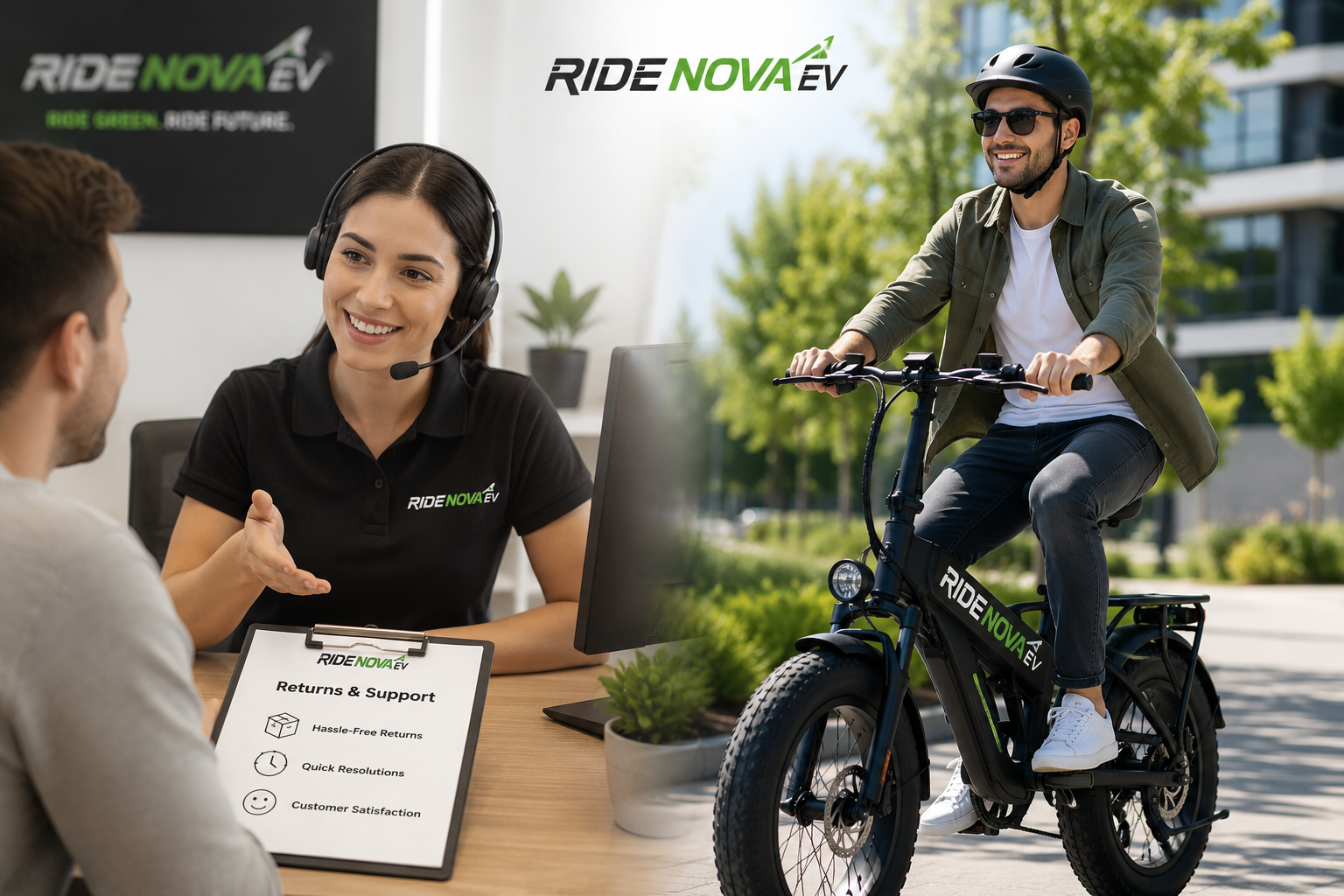 RideNova EV customer satisfaction and returns support for electric bikes and scooters
