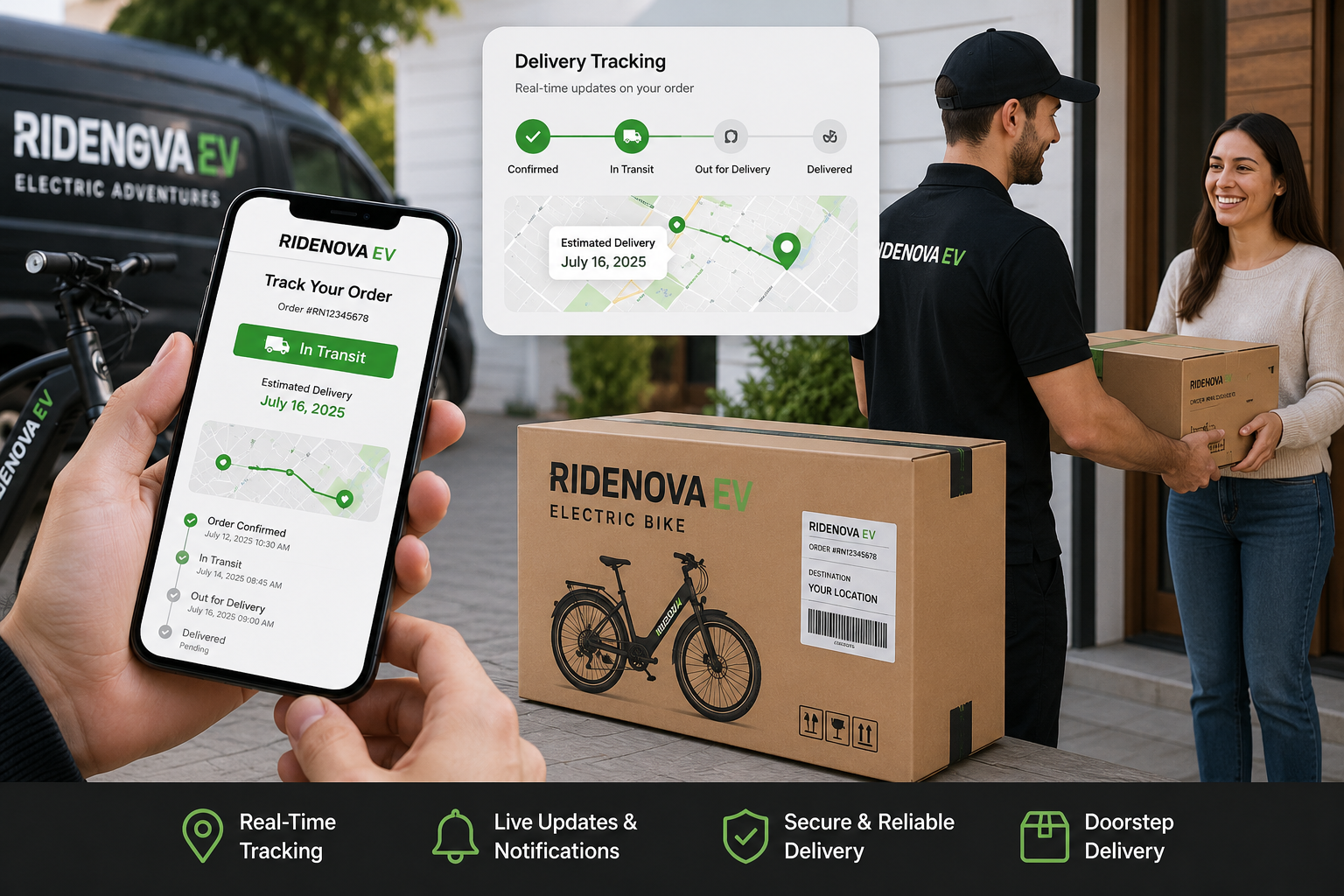 RideNova EV Order Tracking for Electric Bike Deliveries
