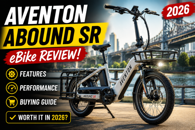 Aventon Abound SR eBike parked on a city street ready for daily commuting