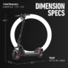Dimension specifications graphic of the NIU KQi 300X electric scooter displaying folded and unfolded measurements, plus its weight.