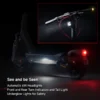 Dark-themed promotional graphic showing a Segway electric scooter with illuminated automatic 6W headlights, front and rear turn indicators, tail lights, and underglow lights, with an inset zoom of the handlebars and headlight.