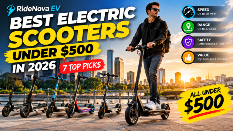Best electric scooters under $500 in 2026 featuring seven top budget scooter picks, city commuting, speed, range, safety, and value.