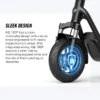 Detailed graphic showcasing the front suspension and tire performance features of the NIU KQi 100P electric scooter.