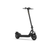 Three-quarter front right view of a black electric scooter on a clean white background.