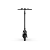Direct front-on view of a black electric scooter showing the narrow handlebar profile and front wheel